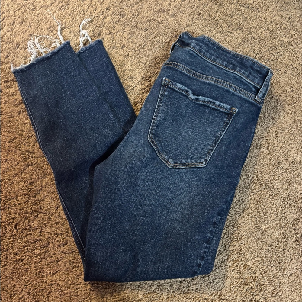 Old Navy Dark Blue Women's High-Rise Straight Jeans